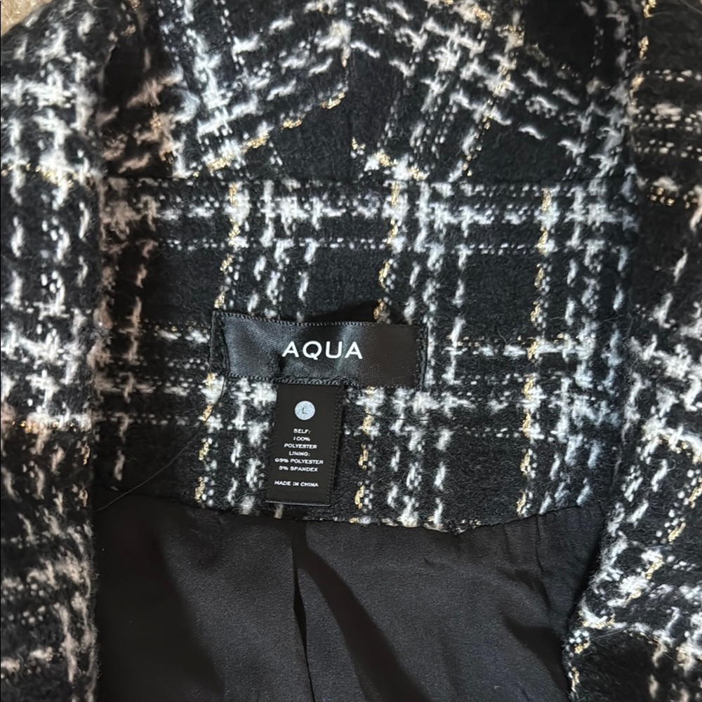 Aqua NWT Black and White Plaid Blazer - Picture 6 of 7